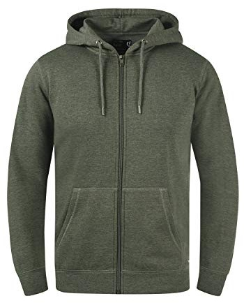 !Solid BertiZip Herren Sweatjacke Kapuzen-Jacke Zip-Hoodie mit Kapuze und optionalem Teddy-Futter aus hochwertigem Baumwollmaterial Meliert