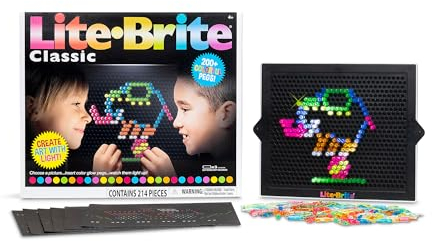 Basic Fun 2215 Lite-Brite Ultimate Classic, Light Up Drawing Board, LED Drawing Board with Colours, Light Up Toys for Creative Play, Glow Art Neon Effect Drawing Board, Light Toys for Kids Aged 4 +