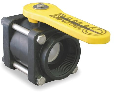 Banjo Corp 2 Polypropylene Ball Valve Inline, V200 Model, Stainless Steel Bolts, Viton O-Ring Stem Seal, Made in USA