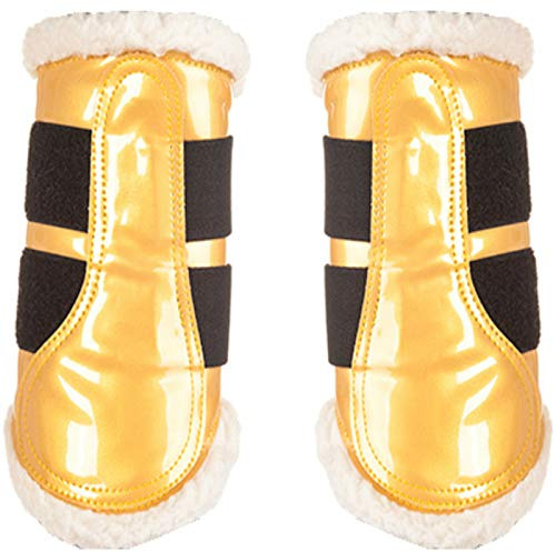 HKM Pferdeausstattung Gamaschen Comfort Lack, Gold, L, 4189