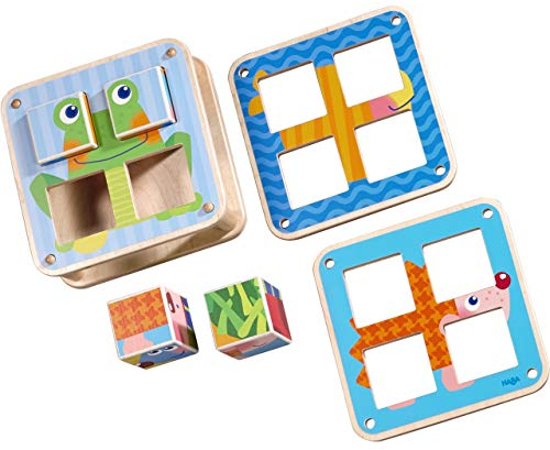 HABA 300554 Würfelpuzzle Gartentiere, Spiel