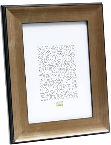 Deknut Bilderrahmen 10x15 Kunststoff Gold Bilderrahmen Bronzefarbe mit Schwarz, Kunststoff Preis pro Stück