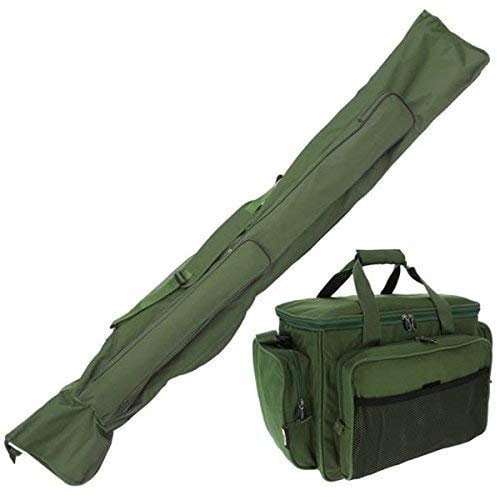 NGT Carp Fishing Set Green Insulated Carryall 3+3 Made Up Rod & Reels Holdall