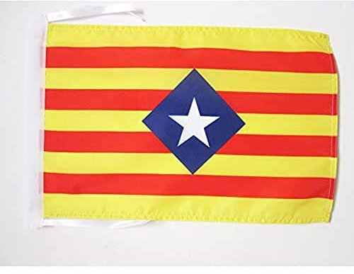 BANDERA de CATALUÑA ESTELADA BLAVA HISTORICA 45x30cm - BANDERINA CATALANA INDEPENDENTISTA – CATALUNYA 30 x 45 cm cordeles - AZ FLAG