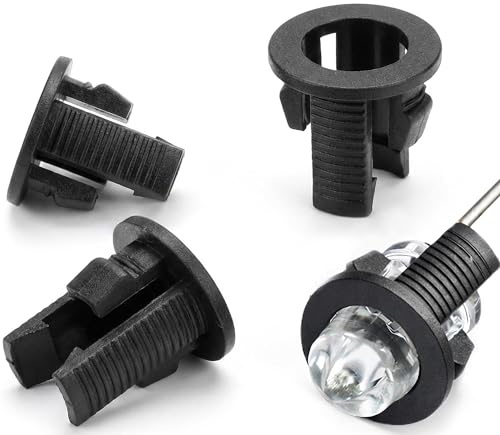 Lumetheus 50x LED Einbauclip 5mm Kunststoff schwarz Leuchtdiode 5 mm Montage Halterung Fassung Einbaurahmen Kunststoff Montagering