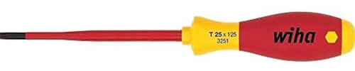 Wiha Schraubendreher SoftFinish® electric slimFix TORX® (36539) T25 x 125 mm für tiefliegende Schrauben, ergonomischer Griff für kraftvolles Drehen, Allrounder für Elektriker, VDE-geprüft, stückgeprüft
