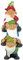 Design Toscano Turm aus drei Zwergen und Frosch, Figur