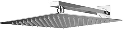 PaulGurkes Duschkopf eckig 30 cm mit Wandarm Set Brausekopf Regendusche