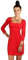 FUTURO FASHION - Robe Courte pour Femme - col carré/Manches Longues - 2914 - Rouge - 44 (XXL)
