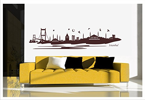 alternatif - Wandtattoo Istanbul Türkei Islam Besmele Osmanli Arabisch Türkiye Istanbul-1 (Braun, XXL / 250 cm x 60 cm)