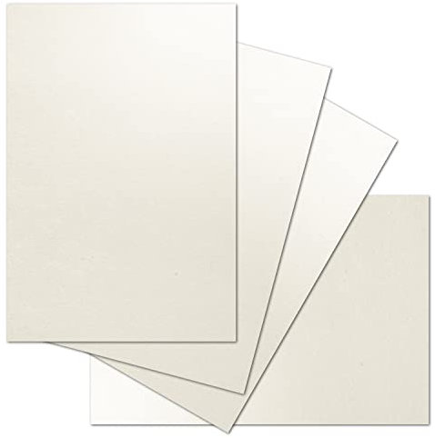 ARTOZ 25x Bastelkarte DIN A4 - Farbe: tortilla (creme / Eierschalen) - 21 x 29,7 cm - 216 g/m² - Einzelkarte ohne Falz - dickes Bastelpapier - Serie Green-Line