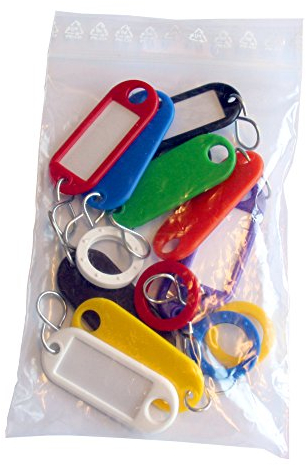 Wedo 26210 Sortiment Schlüsselanhänger (mit S-Haken 10 und Kennringe 5 Stück (aus Kunststoff) farbig sortiert