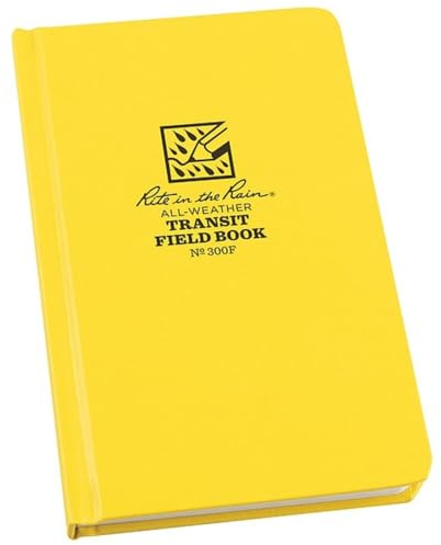 Rite in the Rain Weatherproof Hard Cover Notebook, 4.75 x 7.5, Yellow Cover, Transit Pattern (No. 300F)