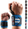 Handgelenkbandage [2er Set] in45 cm Länge +Grundübungs Guide - Wrist Wrapsfürs Krafttraining, Bodybuilding, Crossfit und Fitness - Handgelenkbandagen für Frauen und Männer geeignet - ATHLETIC AESTHETICS (45 cm Blau)
