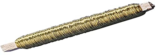 Rayher Blumendraht auf Holzwickel, 0,55 mm ø, gold, biegsam, stabil und vielseitig als Bindedraht, Pflanzendraht, Basteldraht, Wickeldraht einsetzbar, 2403506