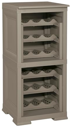 Tontarelli 85.5 cm x 40 cm 2 Estantería de Almacenamiento Modular con Rejilla para 18 Botellas wengué, Polipropileno, 40x42,5x85,5