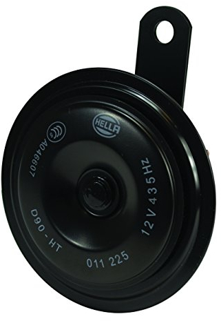 Hella 012588071 Hupe, schwarz, 92 mm, 12 V, universelle Passform, Einzelverpackung
