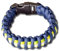 LIFE IS SIMPLE | Paracord Survival Armband reflektierend | glow in the dark | gelb, blau, weiß | Outdoor, Camping, Wandern