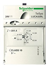 Schneider Electric, TeSys U, Standard control unit, 0.35-1.4A, 3P motors, thermal magnetic protection, class 10, coil 24V DC, LUCA1XBL