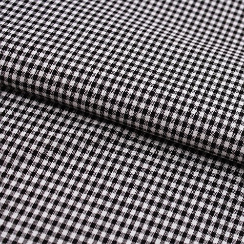 Stoff Meterware Karo 2x2 mm Baumwolle - Baumwollstoff, Züchen, Gingham, Bauernkaro, Kariert, Karomuster, Landhaus, Deko, Nähen, Basteln (Schwarz)