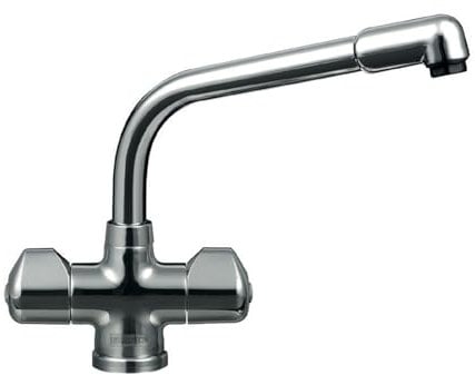 Franke Danube Traditional Twin Lever Swivel Spout Mono Mixer Chrome Kitchen Tap