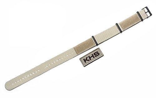 KHS Natoband X|TAC Light Tan, Ersatzarmband, Länge 39cm, Stegbeite 20mm, EBNXTLT5.20, Uhrenarmband