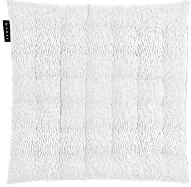 LINUM Pepper Elegantes Sitzkissen für Indoor und Outdoor 40x40 cm, 100% Baumwolle, Waschbar, Weiß
