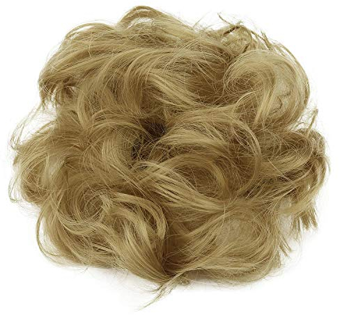CAISHA Haarteil Haargummi Hochsteckfrisuren Brautfrisuren Voluminös Gelockt Unordentlich Dutt Kunstfaser DM15cm Blond G29A