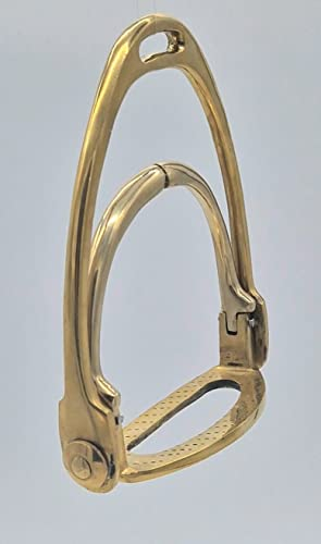 Tysons Breeches Sicherheitssteigbügel Steigbügel Damensattel Side Saddle Riding Ladys Stirrup Messing Gold - Farben 10 cm Tritt Brass