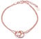 INFINITE U Damen Elegant Charm Armband 925 Sterling Silber Zirkonia Verflochtene Ringe Verstellbare Kette Rose Gold Silber One Size, Zirkonia, One Size, Zirkonium, Zirkonia