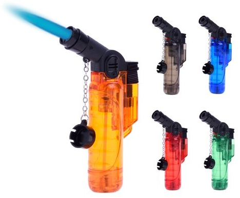 Grand Briquet Tempête Chalumeau Torche - Rechargeable gaz Réglable - 5 couleurs (Rouge)