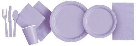 Pappteller für Partys, Farbe: Lavendel, Lila, Größe: 50,8 x 22,9 cm