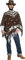 Authentische Western Kollektion Umherstreifender Räuber Kostüm mit Poncho Weste mit Hemdattrappe und Halstuch, Medium