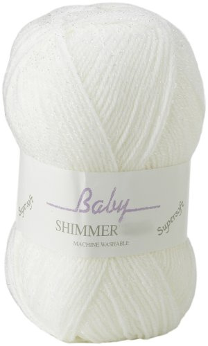 James C Brett - Baby Shimmer 4 Ply - 100g Balls - BYS4, White