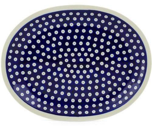 Original Bunzlauer Keramik Aufschnittplatte/Servierplatte oval 34x26,7x2,8 cm im Dekor 42