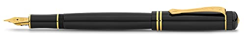 Kaweco DIA2 Füllhalter Gold I Exklusiver Acryl Füllfederhalter für Tintenpatronen inklusive edler Geschenk Metallbox I Luxus Nostalgischer Füller 16 cm I Federbreite: EF (Extra Fein)
