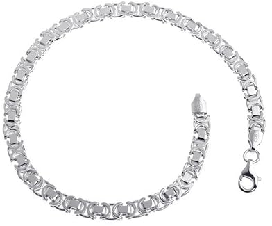 4,6mm flaches Königskette Armband - echt 925 Silber, Länge 23cm