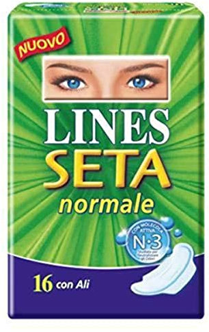 LINES SETA Assorbenti Ultra con Ali, Confezione da 16 Pezzi