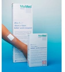 MaiMed Porefix - Apósitos transparentes estériles (30 x 10 cm, 25 unidades)