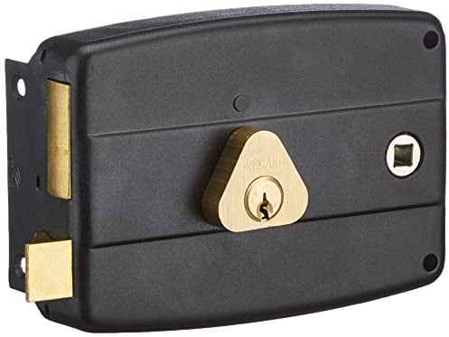Bricard 1842 Serrure en applique horizontale fouillot 2 entrées Cylindre 5 Goupilles Gauche, Noir