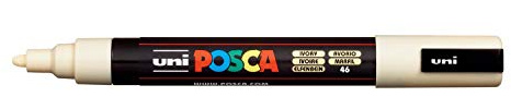 Uni Posca Marker PC-5M Paint Glass Pen Fine Bullet Tip 2.5mm Ivory