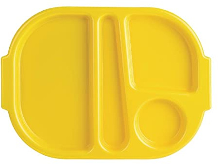 Olympia Polypropylene Compartment Food Tray 375mm, Pack of 10, Yellow | Kristallon multi-section servers feature a stackable design to optimize vertical storage space and transport stability.