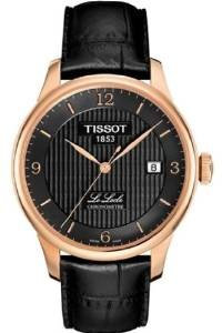 Tissot Armbanduhr, T-Classic, vergoldet, Edelstahl, automatisch, Schwarz, Riemen