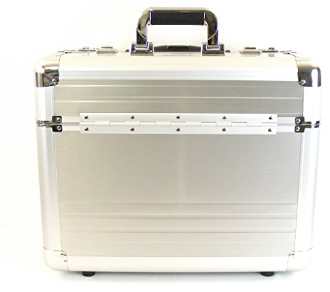 Dermata Aluminium Pilotenkoffer für 17 Notebook - Alu/Silber