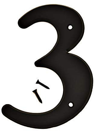 Hy-Ko Products 30203 Numéro de maison 3 en plastique Noir 15,2 cm de haut