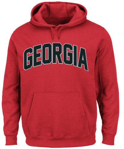Majestic NCAA University of Georgia Herren Kapuzenpullover, langärmelig, Rot, Größe S