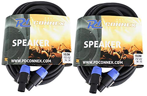 Power Dynamics 2x PD Connex NL2 To NL2 Speaker Plug Cables 10m