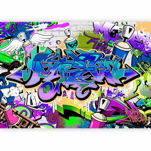 Papier peint murando intissé 150x105 cm Trompe l oeil Tableaux muraux déco XXL Graffiti f-A-0018-a-d