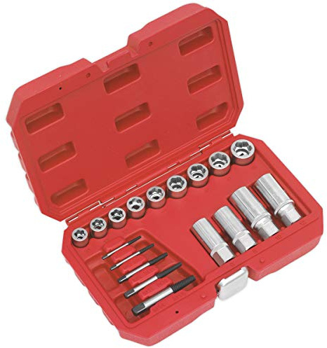 Sealey AK751 Bolt, Stud & Screw Extractor Set 18pc, Multi-Colour