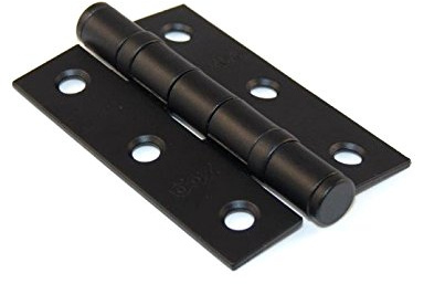 ZOO HARDWARE ZHS32PCB 75X50X2MM STEEL BALL BEARING HINGE BLACK (PAIR)